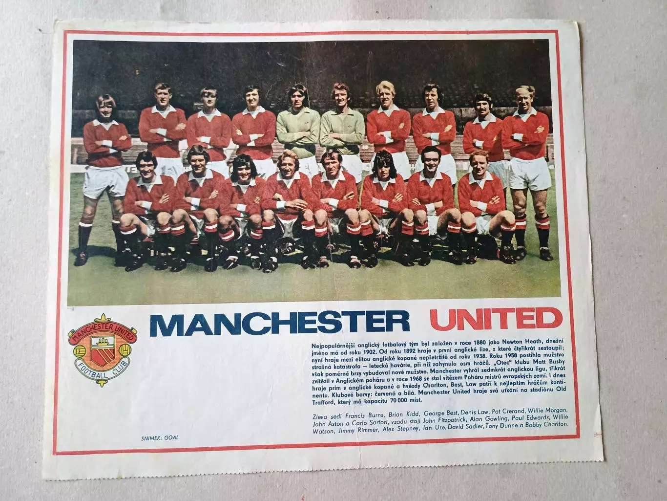 Плакат из журнала Стадион- Manchester United 3