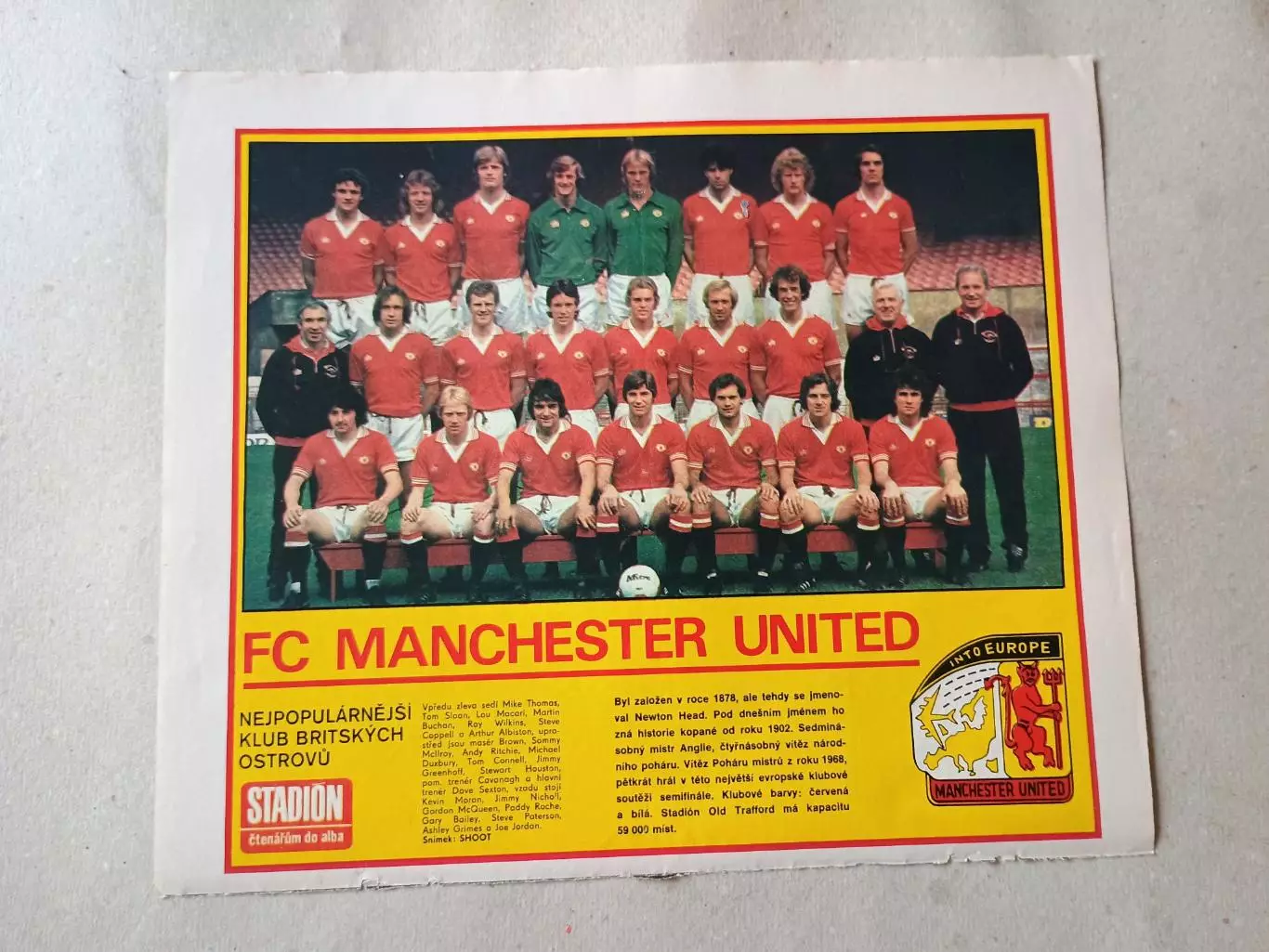 Плакат из журнала Стадион- Manchester United 4