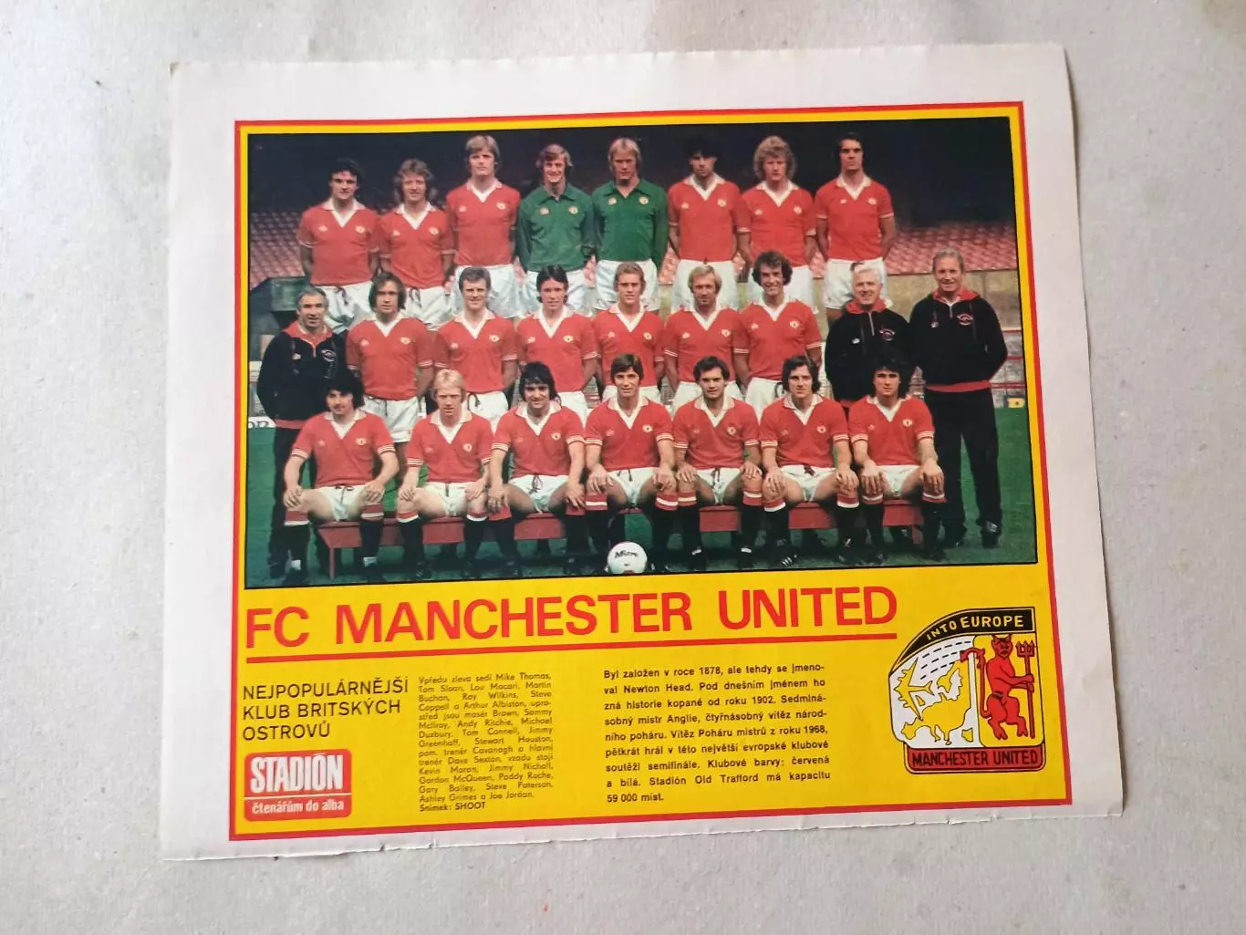 Плакат из журнала Стадион- Manchester United 5