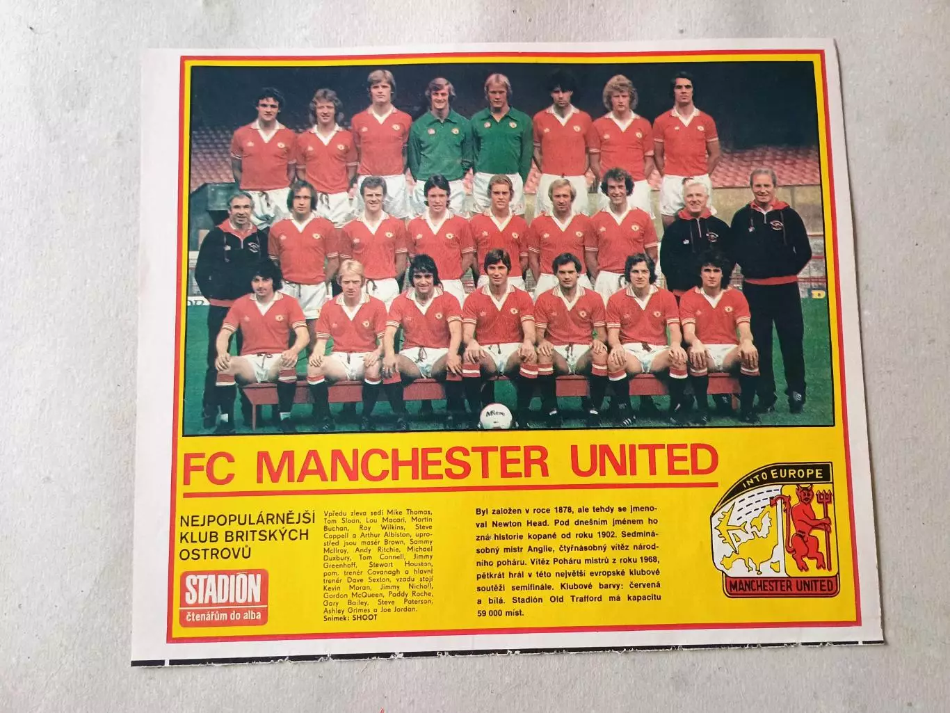 Плакат из журнала Стадион- Manchester United 6