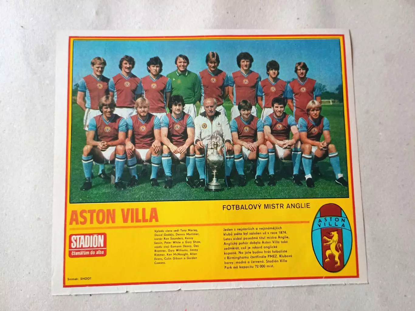 Плакат из журнала Стадион- Aston Villa 4