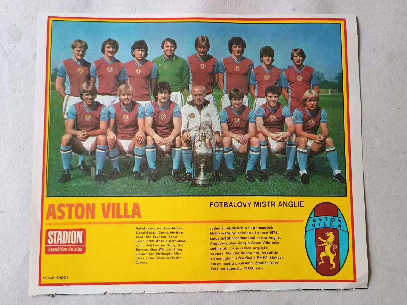 Плакат из журнала Стадион- Aston Villa 6