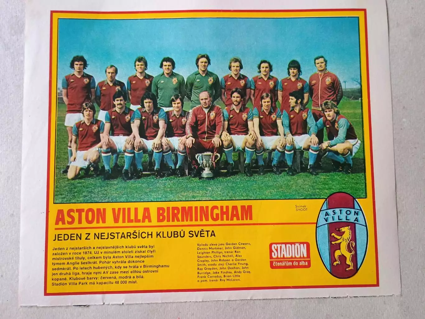 Плакат из журнала Стадион- Aston Villa 9