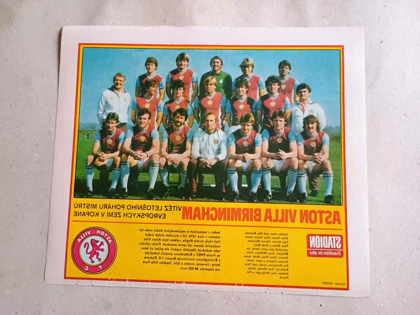 Плакат из журнала Стадион- Aston Villa 11