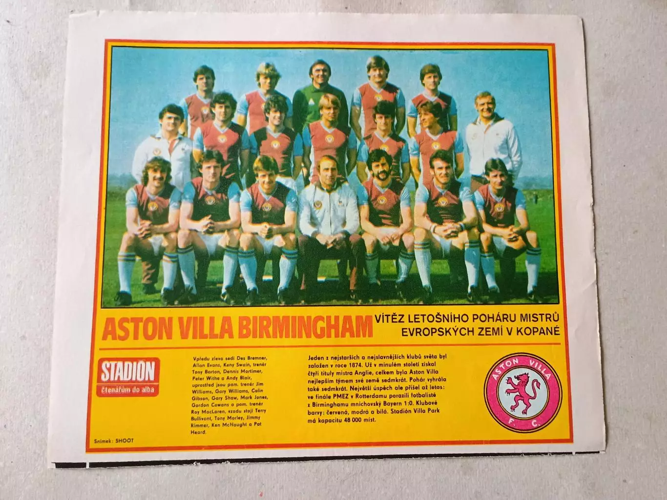 Плакат из журнала Стадион- Aston Villa 12