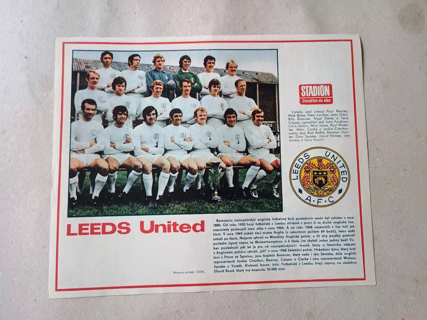Плакат из журнала Стадион- Leeds 5