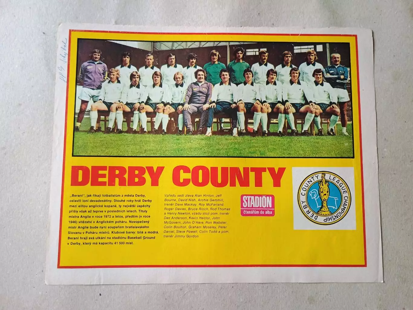 Плакат из журнала Стадион- Derby