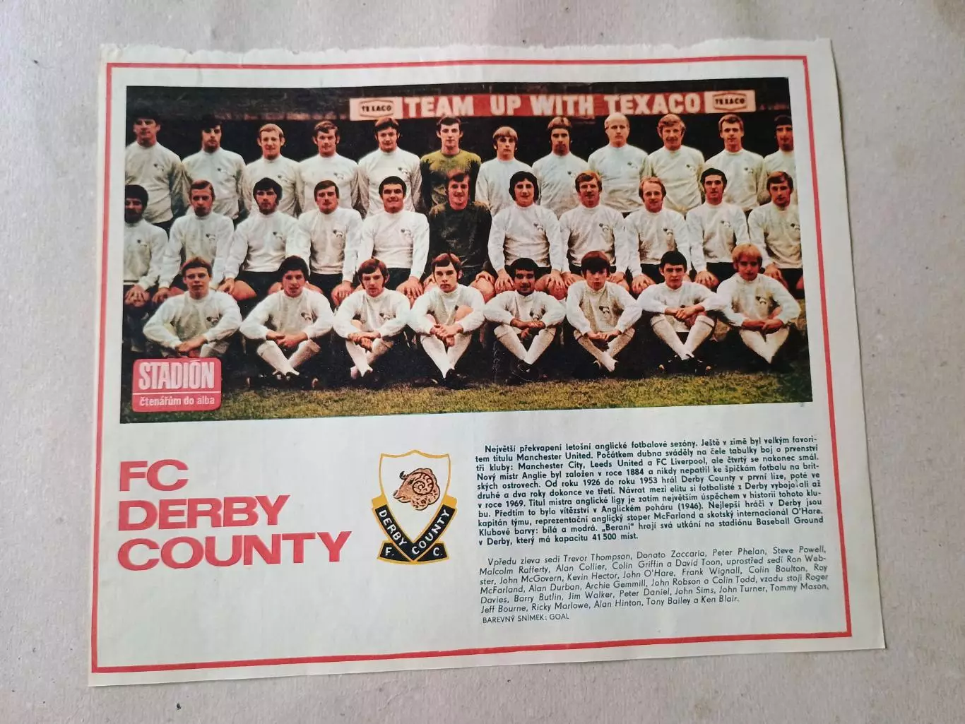 Плакат из журнала Стадион- Derby 6