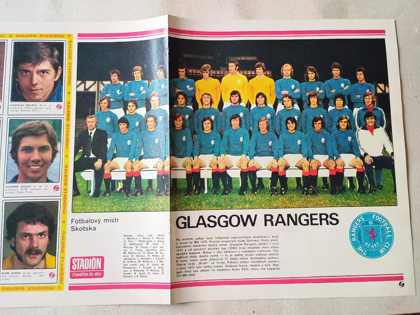 Плакат из журнала Стадион- Rangers 7
