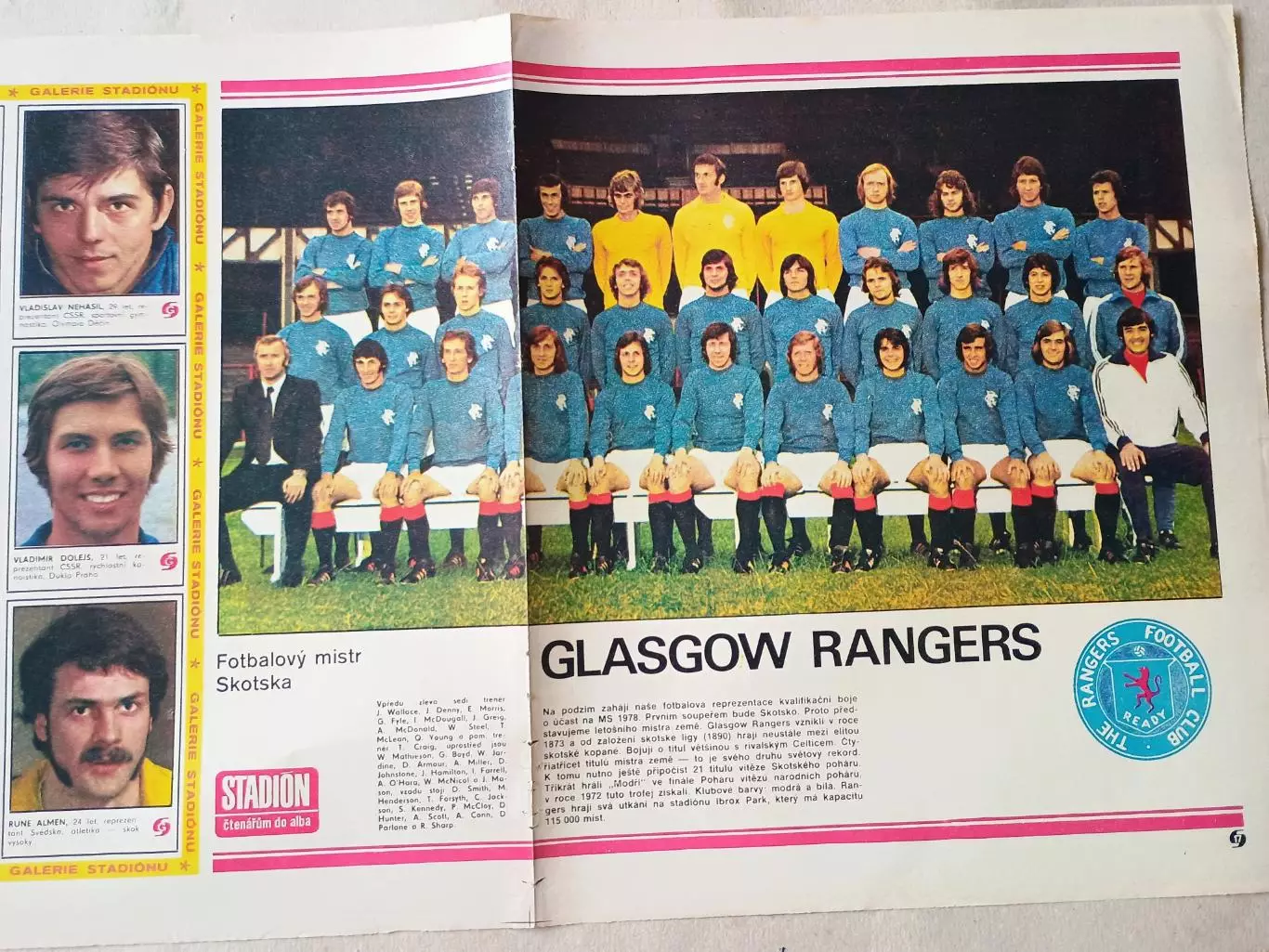 Плакат из журнала Стадион- Rangers 8