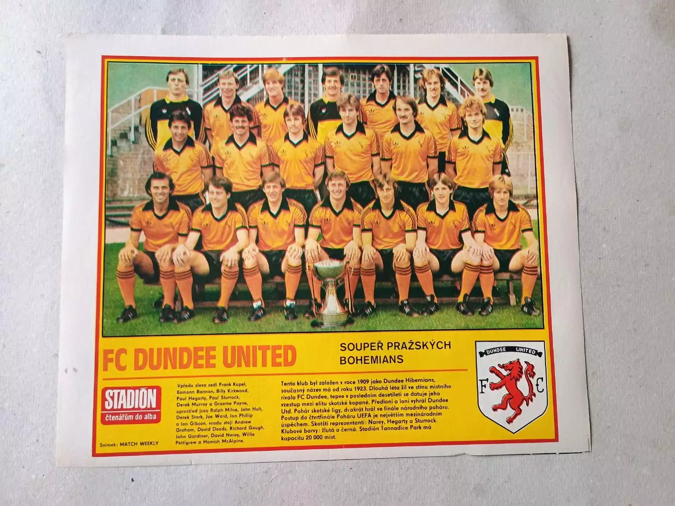 Плакат из журнала Стадион- Dundee United