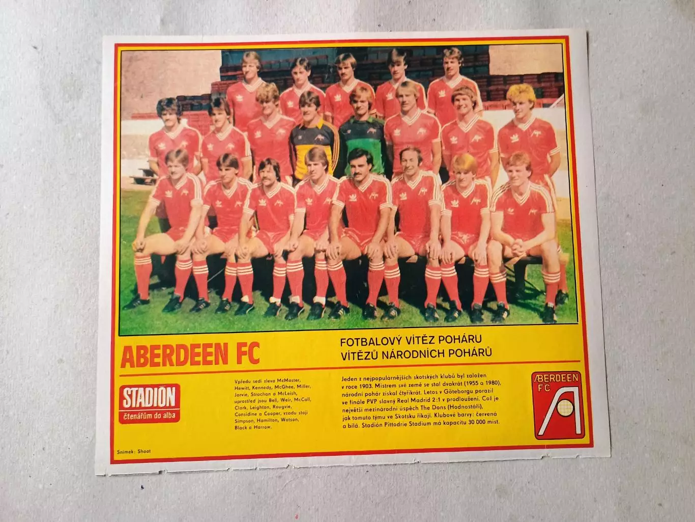 Плакат из журнала Стадион- Aberdeen 4