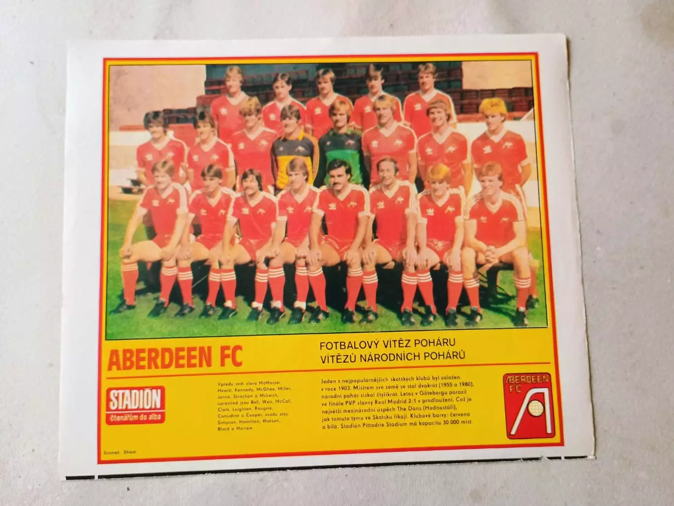 Плакат из журнала Стадион- Aberdeen 5