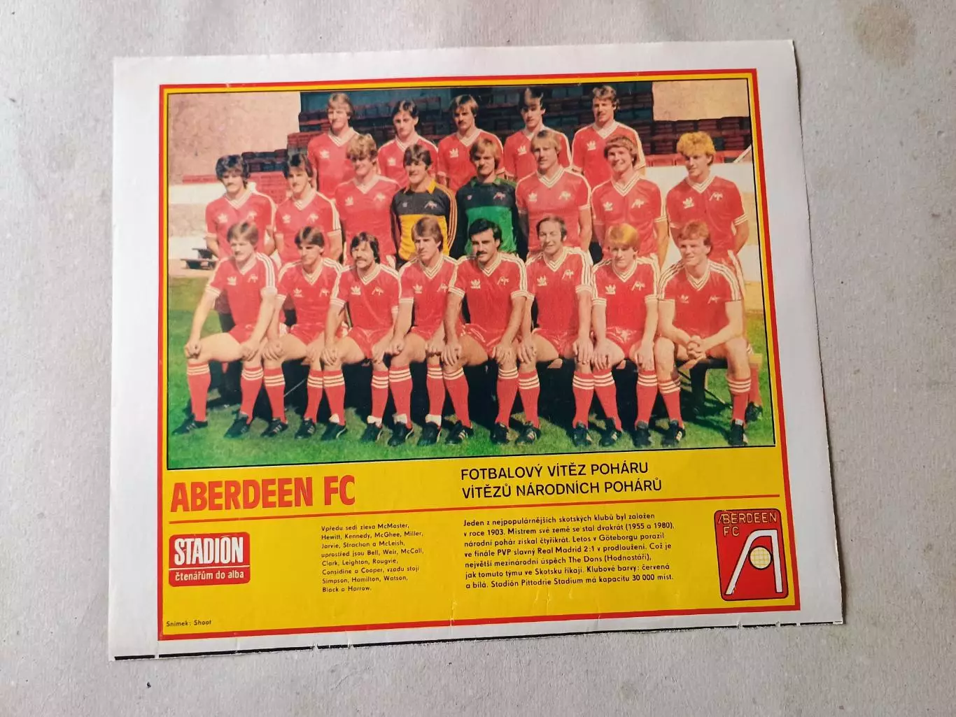 Плакат из журнала Стадион- Aberdeen 6