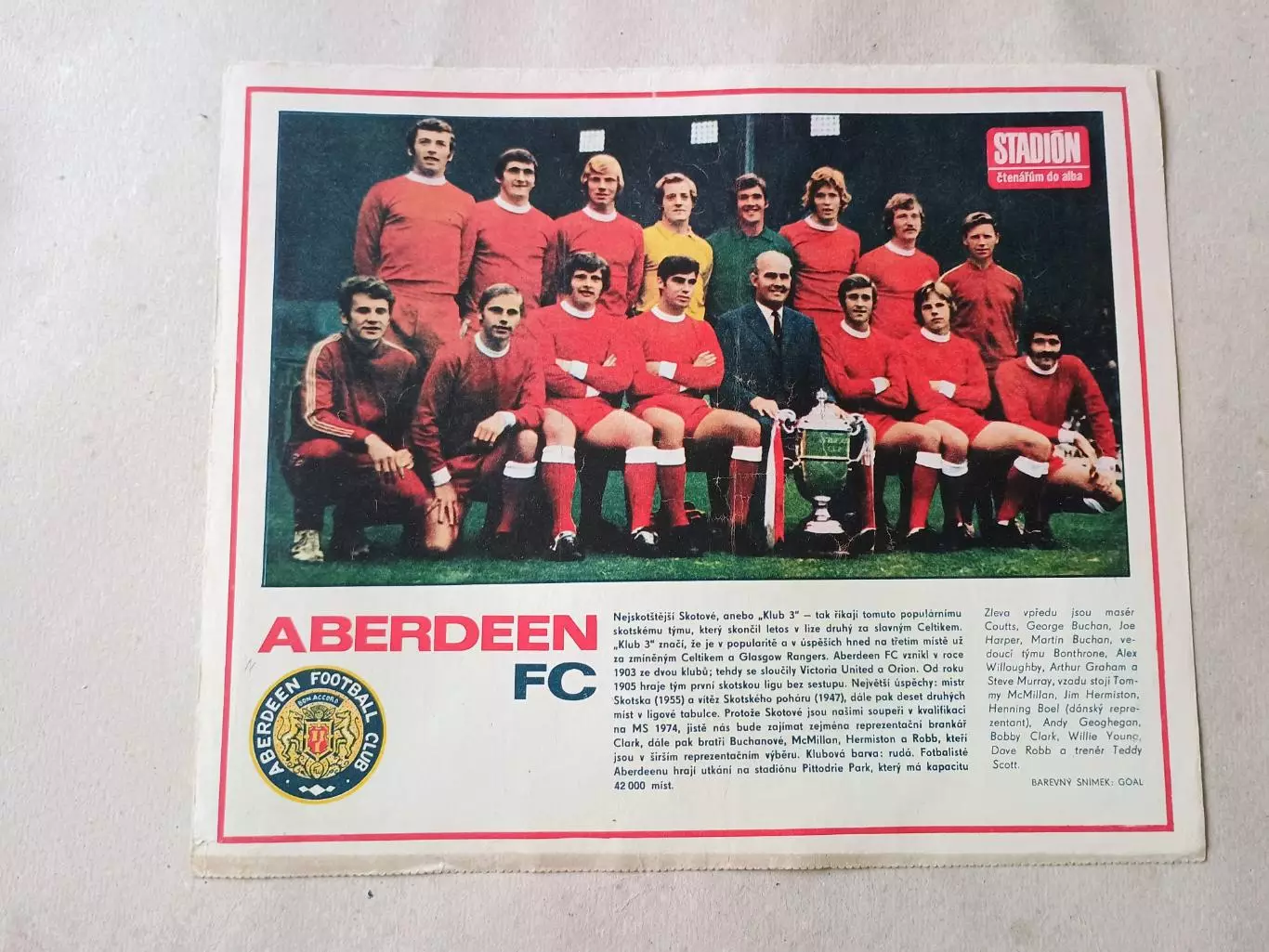Плакат из журнала Стадион- Aberdeen 8