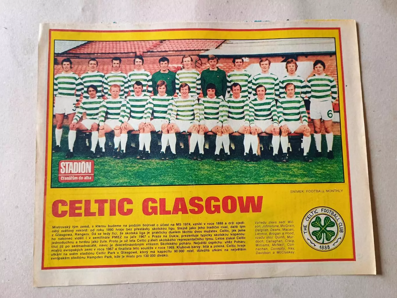 Плакат из журнала Стадион- Celtic