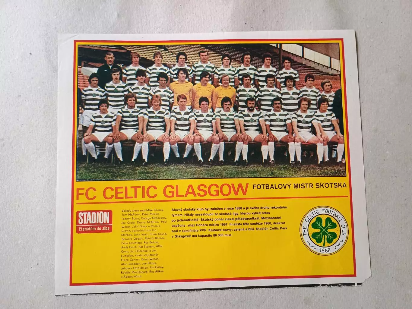 Плакат из журнала Стадион- Celtic 5