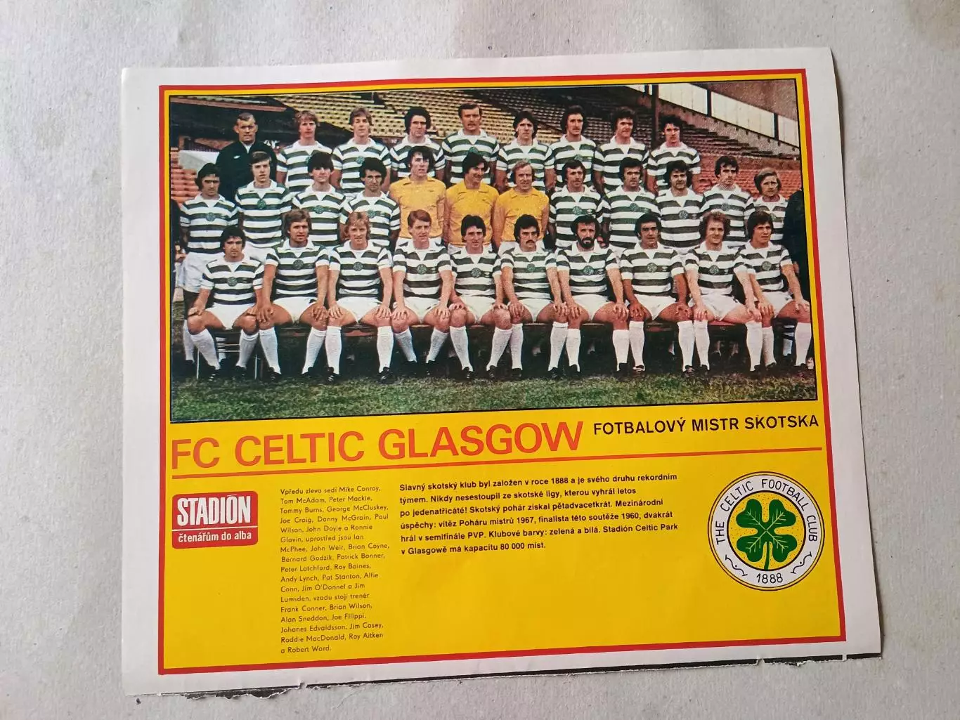 Плакат из журнала Стадион- Celtic 6
