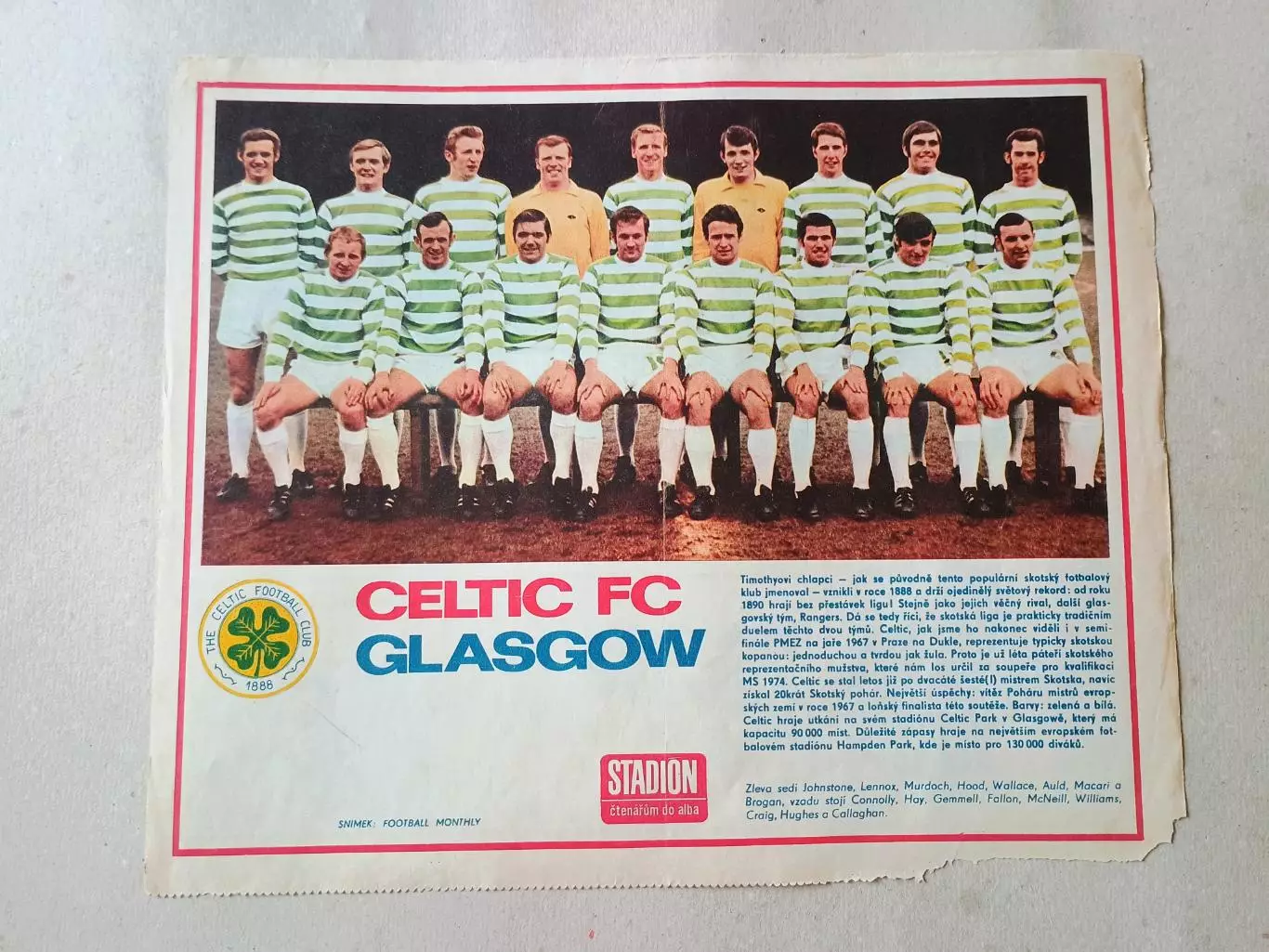 Плакат из журнала Стадион- Celtic 11