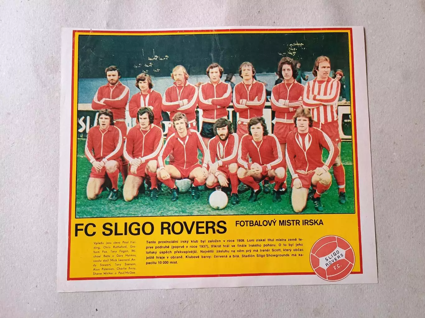 Плакат из журнала Стадион- Sligo Rovers 2
