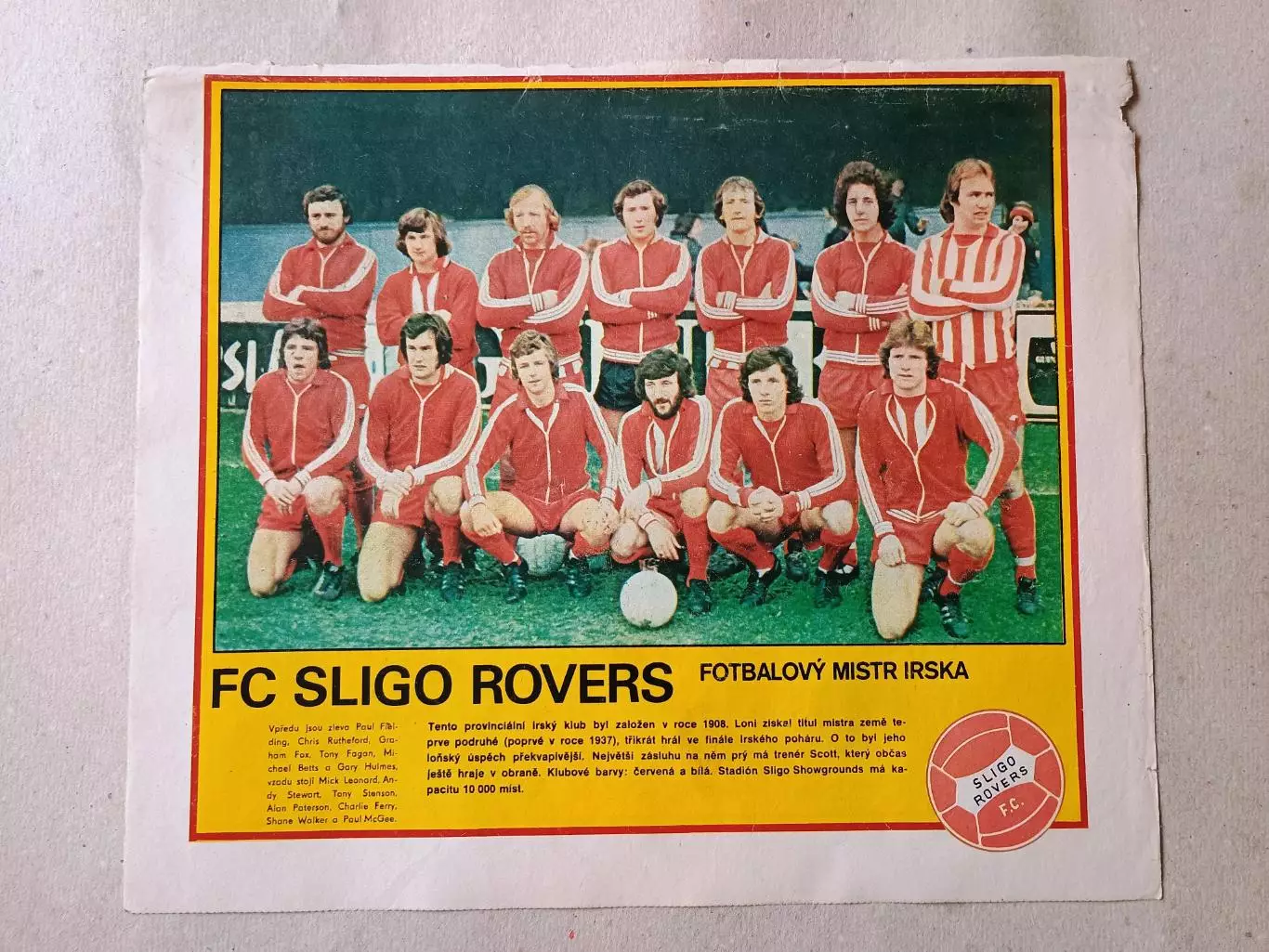 Плакат из журнала Стадион- Sligo Rovers 3