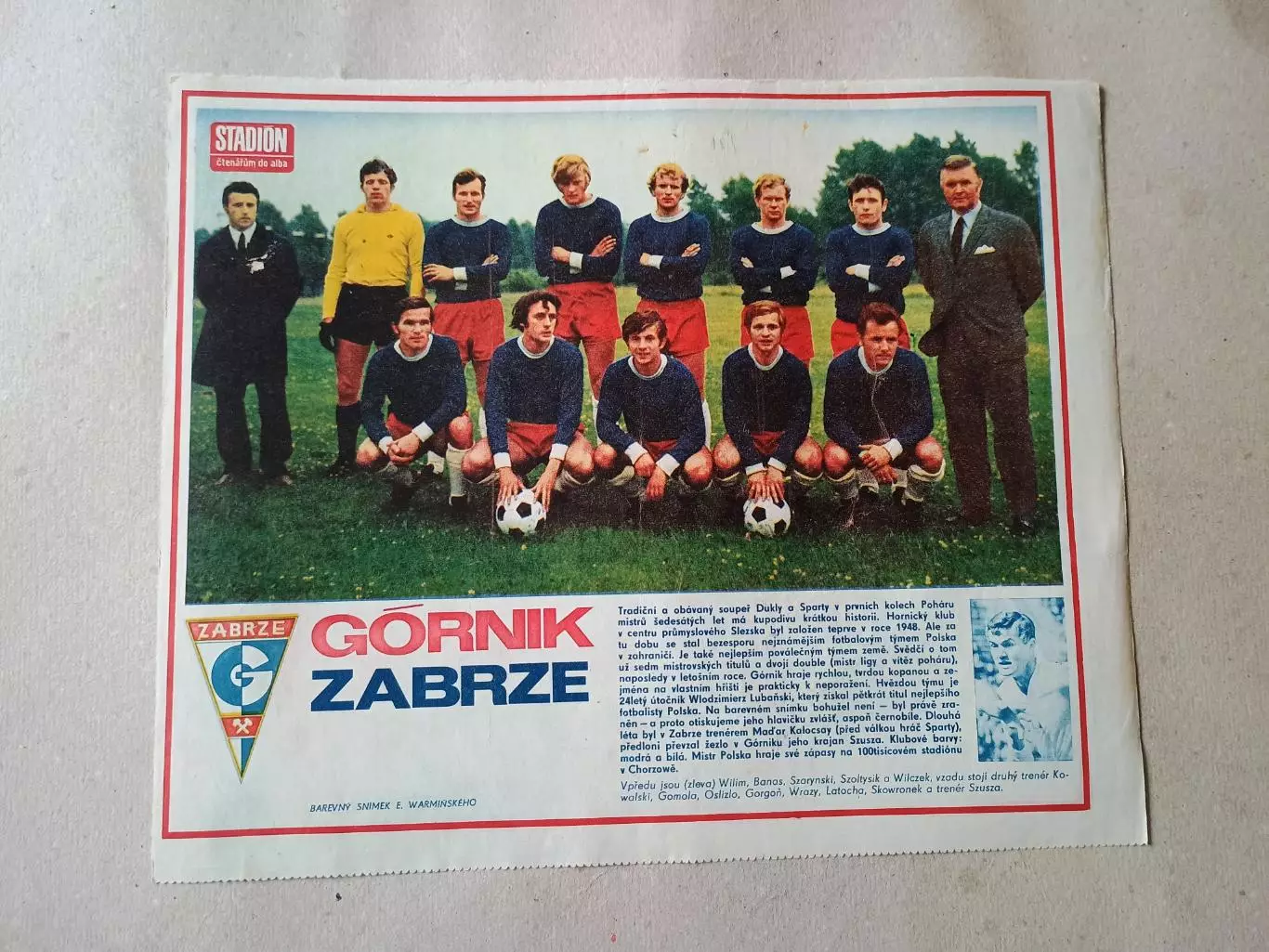 Плакат из журнала Стадион- Gornik