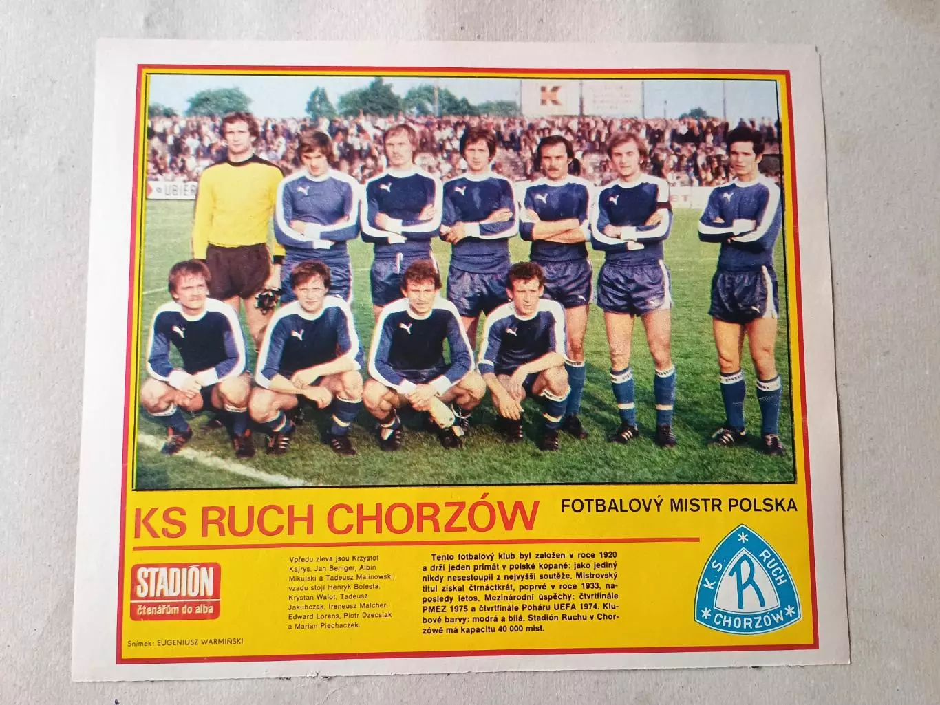 Плакат из журнала Стадион- Chorzow 8