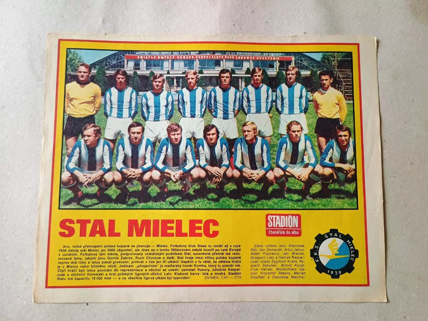 Плакат из журнала Стадион- Stal Mielec 2