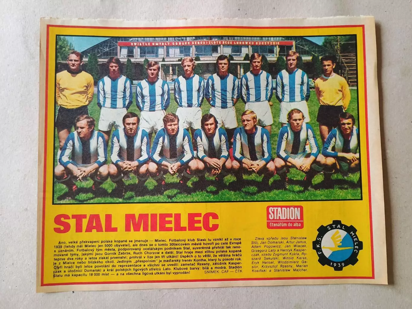 Плакат из журнала Стадион- Stal Mielec 3