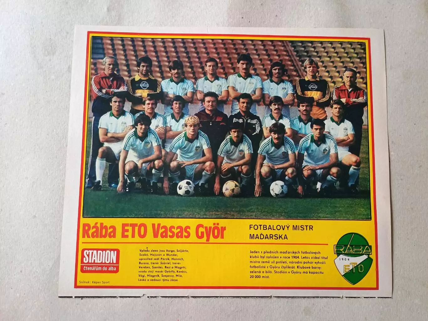 Плакат из журнала Стадион- Gyor 5