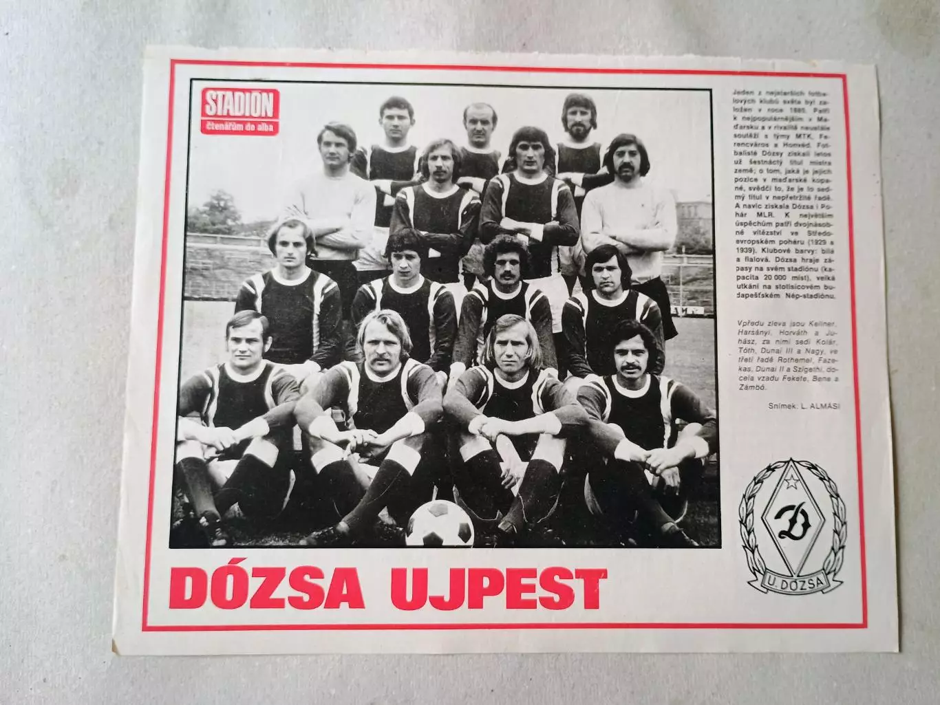 Плакат из журнала Стадион- Dozsa 5