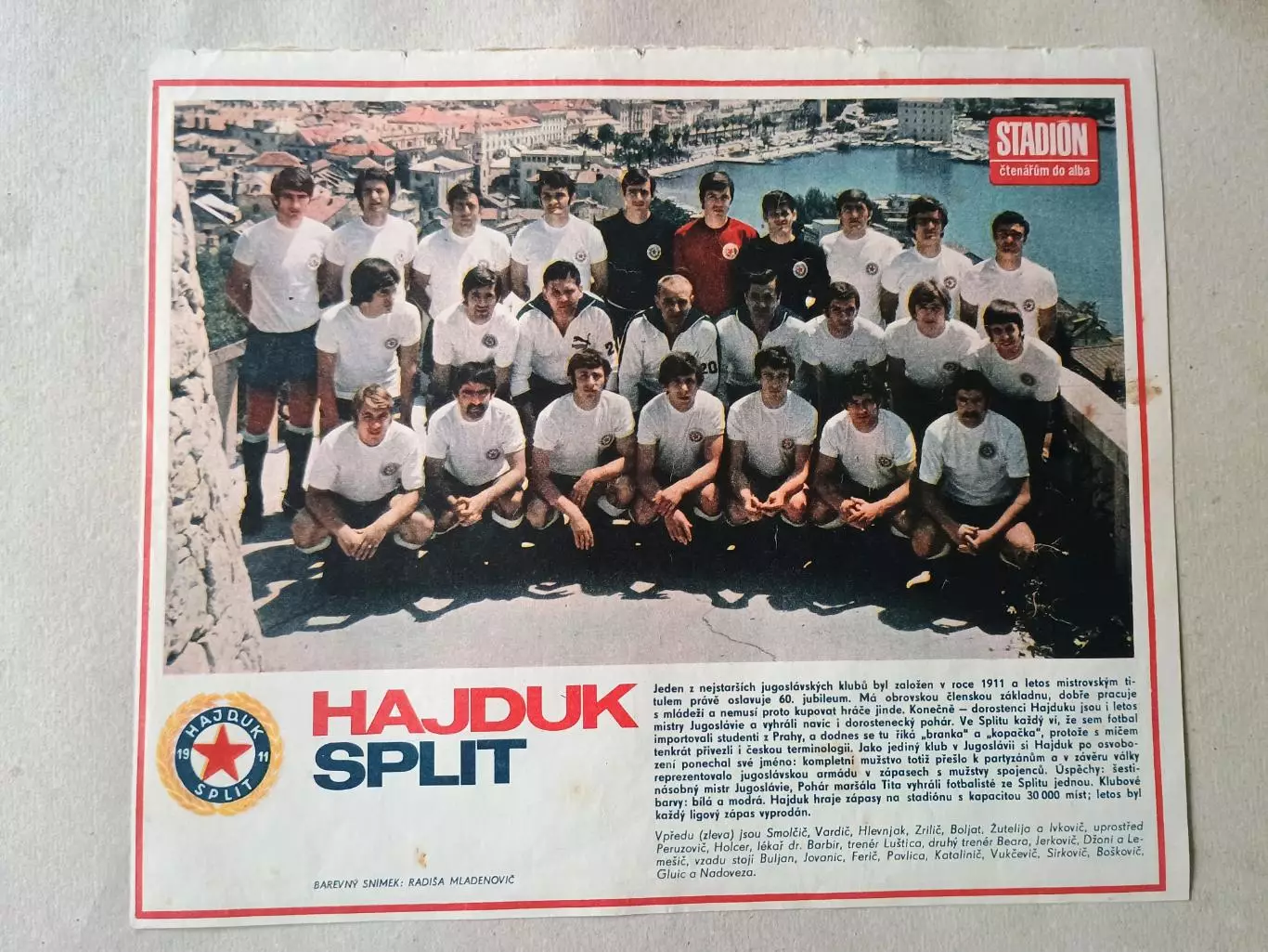 Плакат из журнала Стадион- Hajduk 9