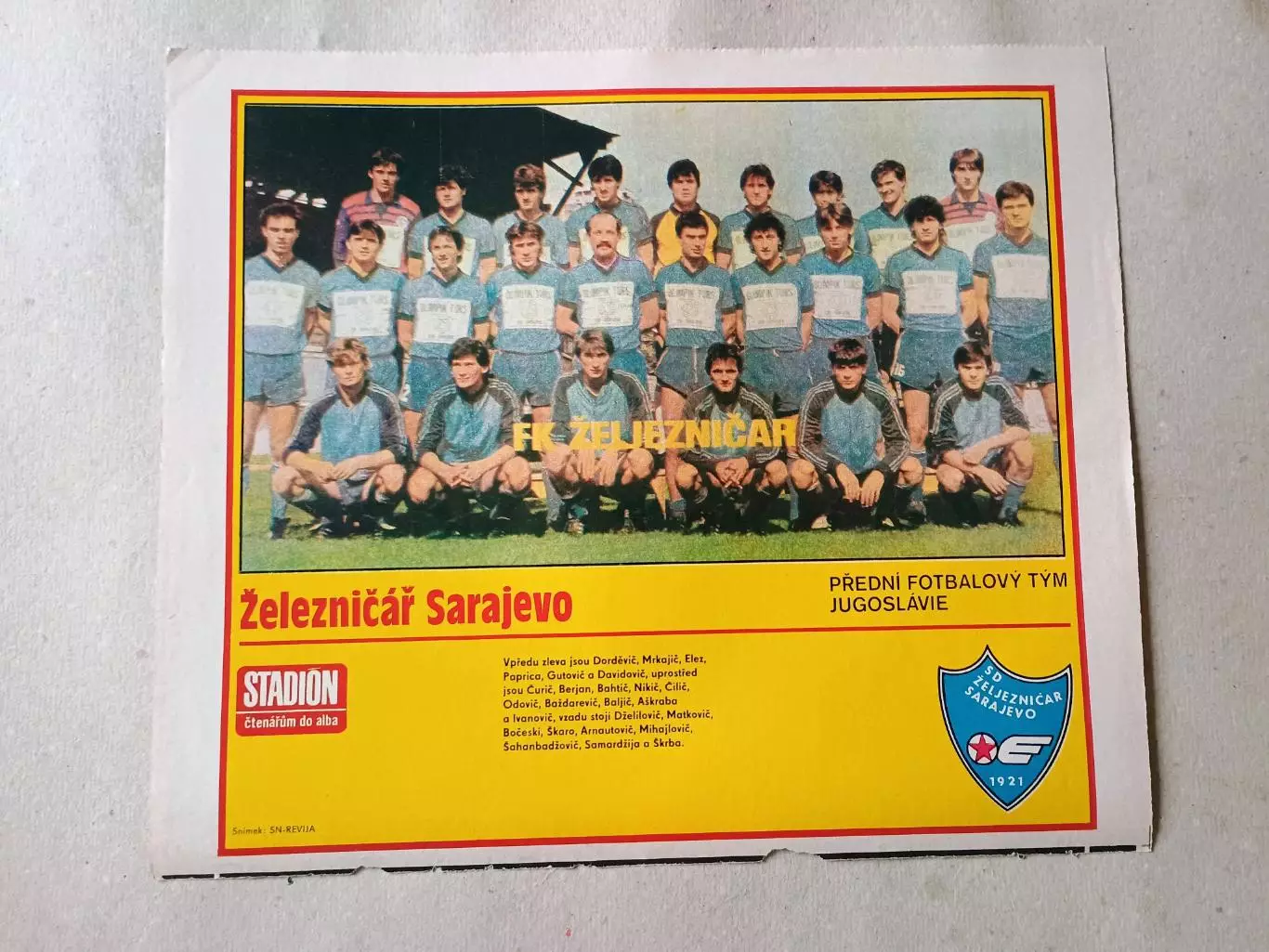 Плакат из журнала Стадион- Sarajevo