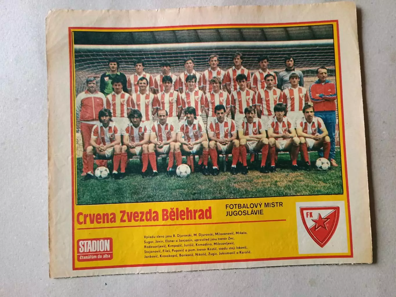 Плакат из журнала Стадион- Crvena Zvezda 2