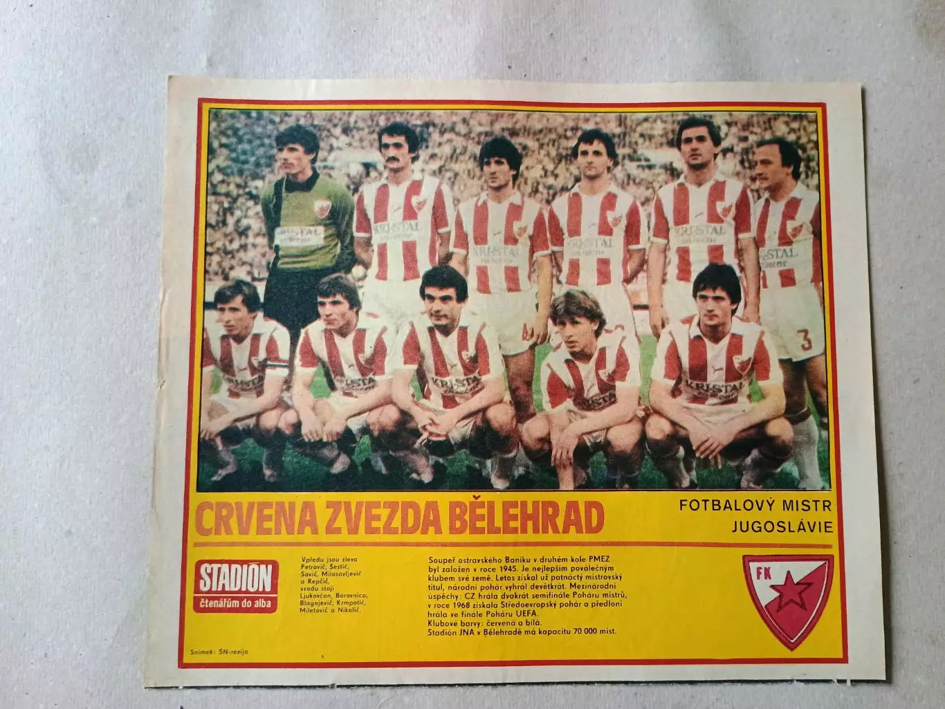 Плакат из журнала Стадион- Crvena Zvezda 8