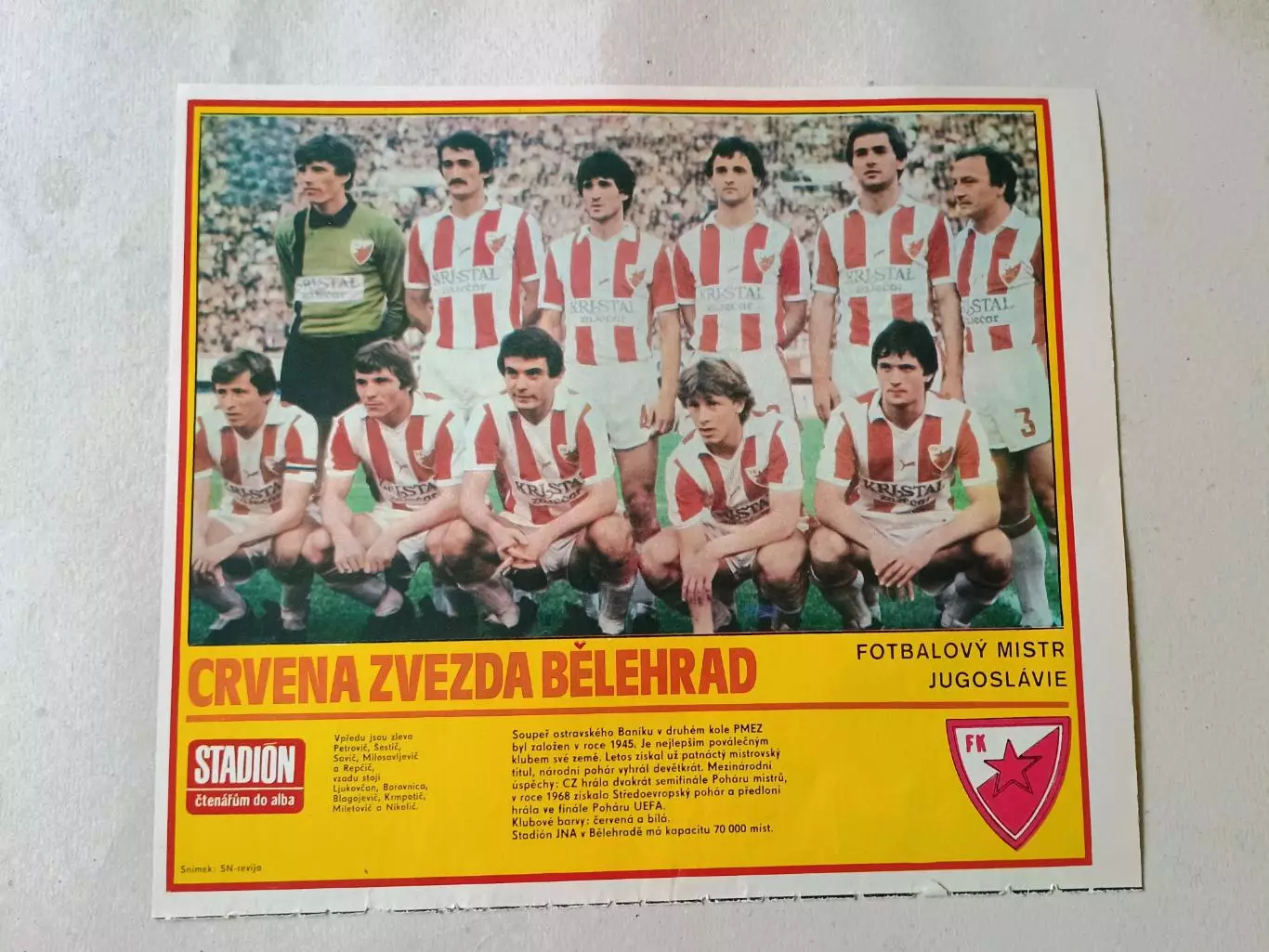 Плакат из журнала Стадион- Crvena Zvezda 9