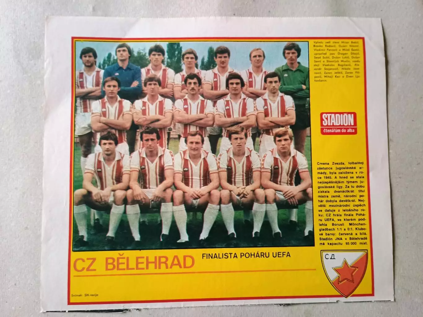 Плакат из журнала Стадион- Crvena Zvezda 11