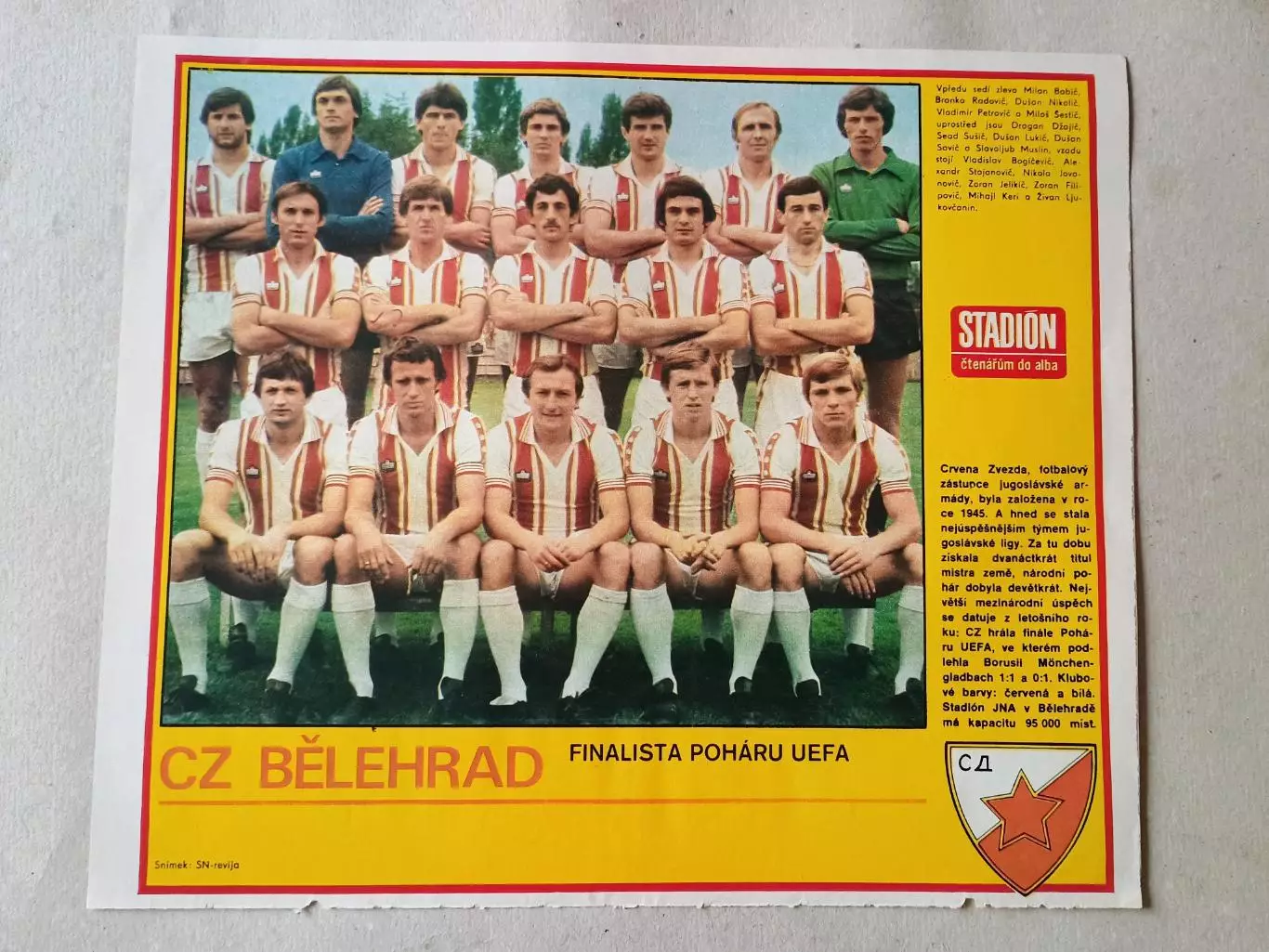 Плакат из журнала Стадион- Crvena Zvezda 12