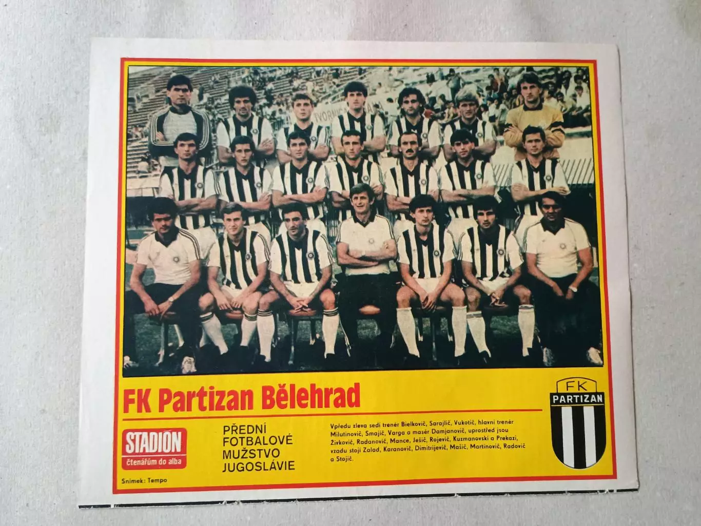 Плакат из журнала Стадион- Partizan 4