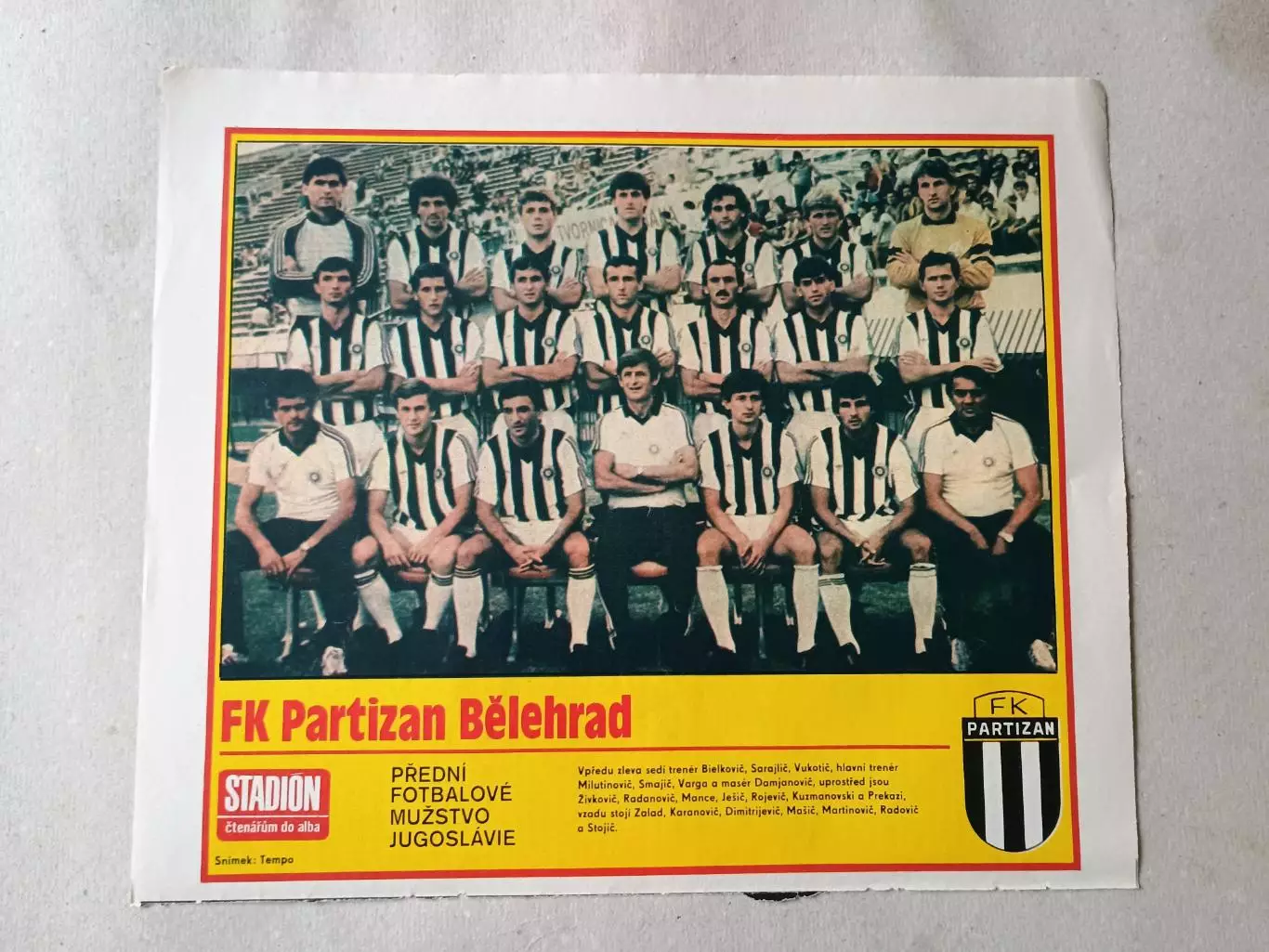 Плакат из журнала Стадион- Partizan 5