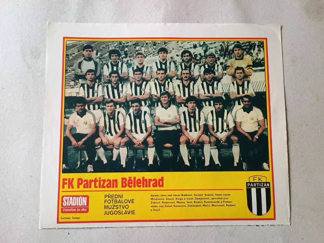 Плакат из журнала Стадион- Partizan 6