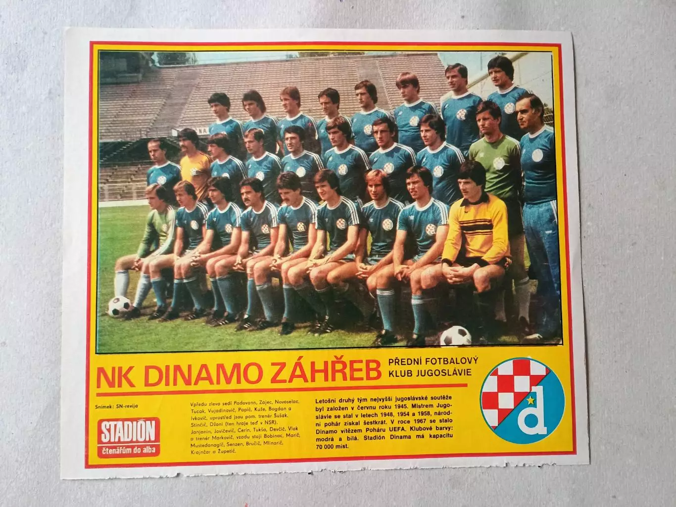 Плакат из журнала Стадион- Zagreb 7