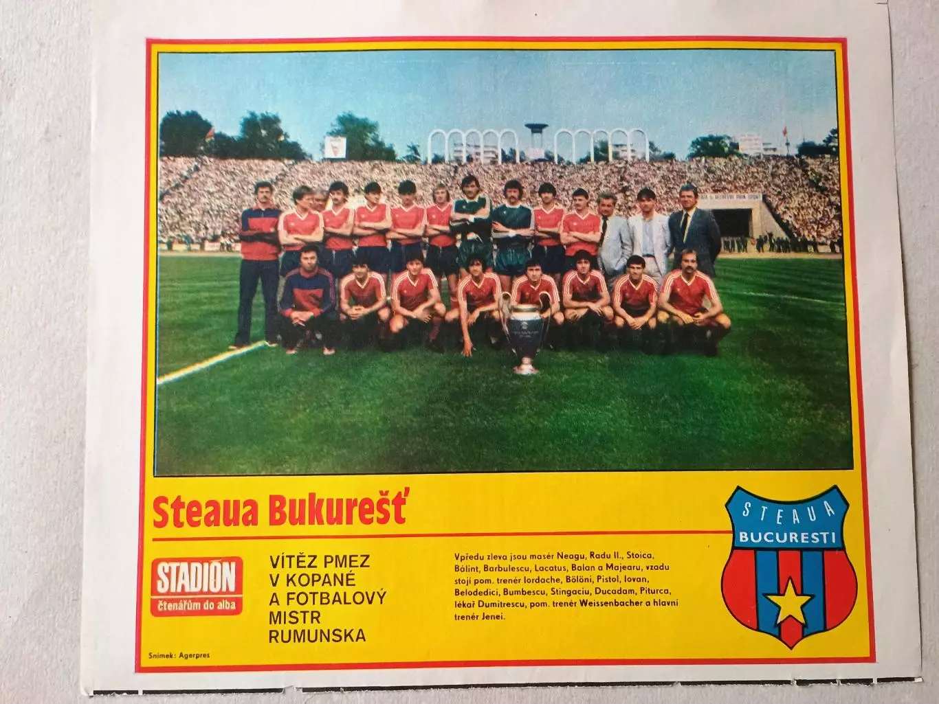 Плакат из журнала Стадион- Steaua 2