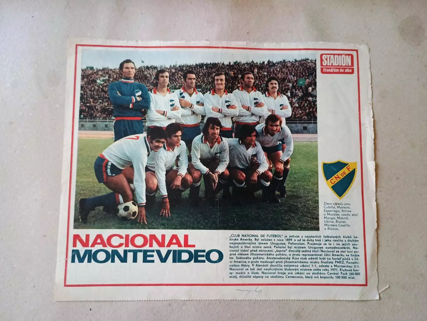 Плакат из журнала Стадион- Nacional