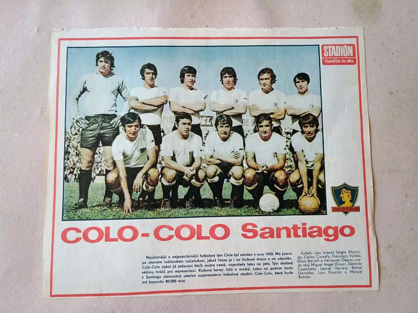 Плакат из журнала Стадион- Colo Colo 3