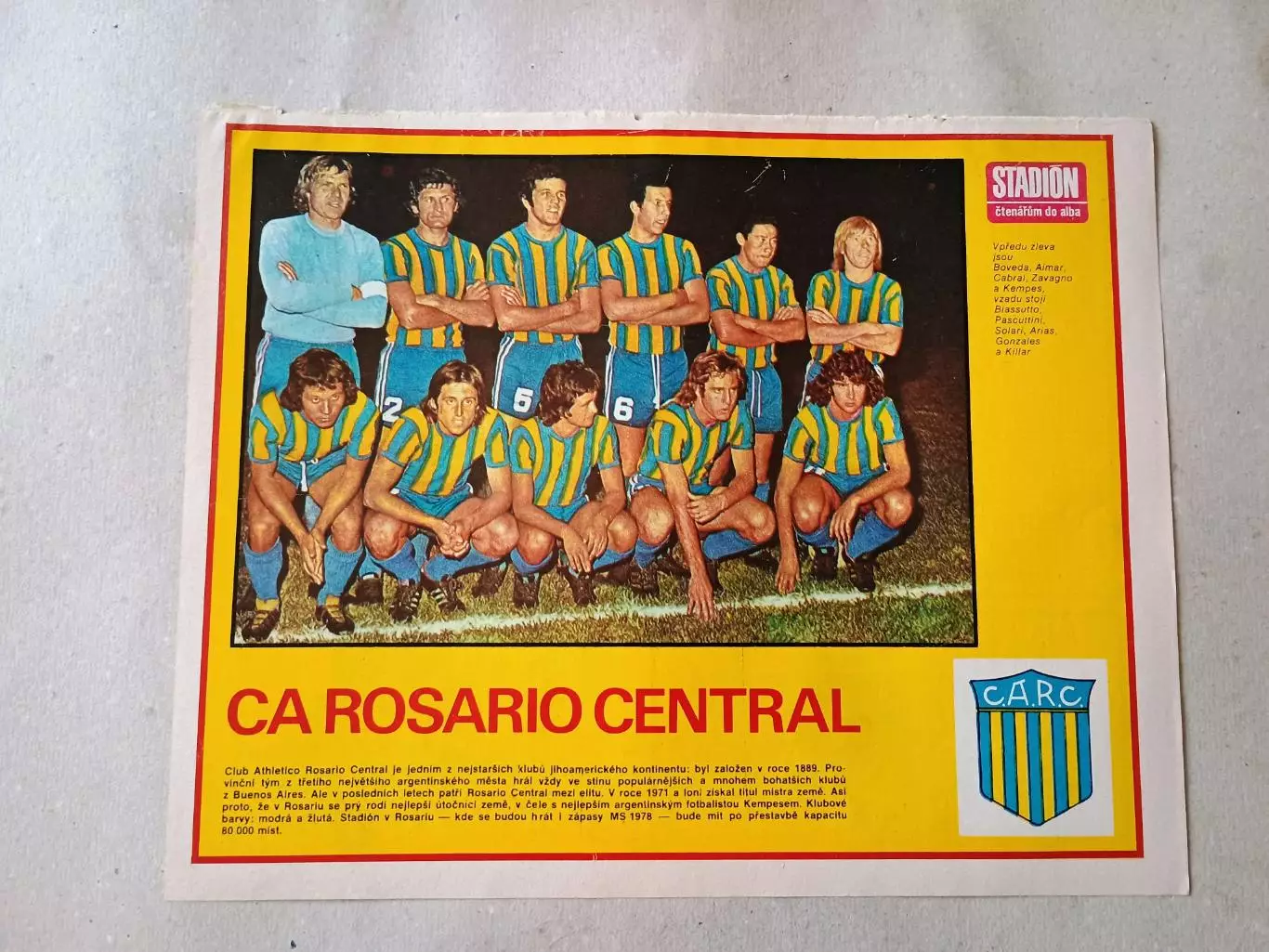 Плакат из журнала Стадион- Rosario