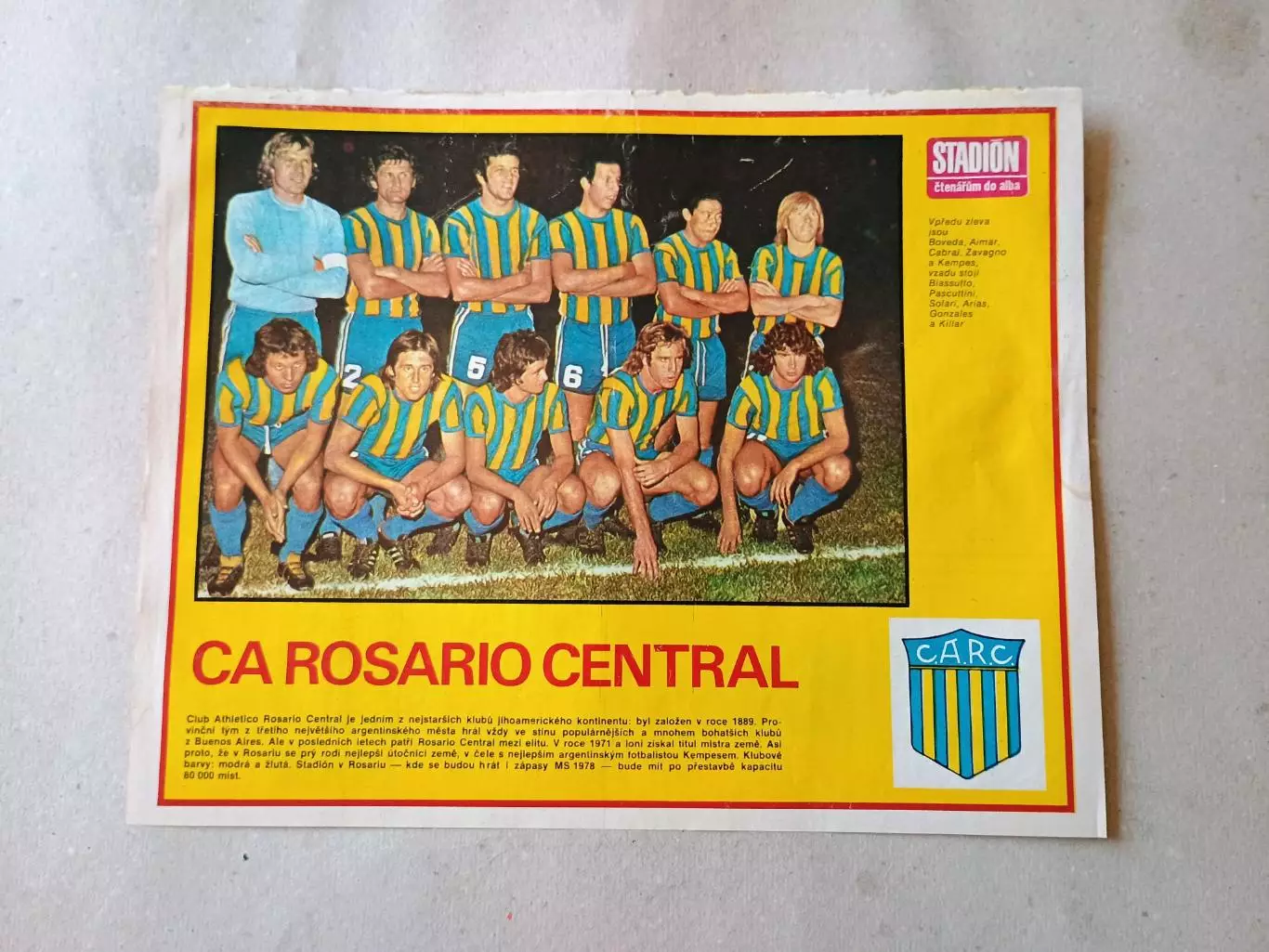 Плакат из журнала Стадион- Rosario 3