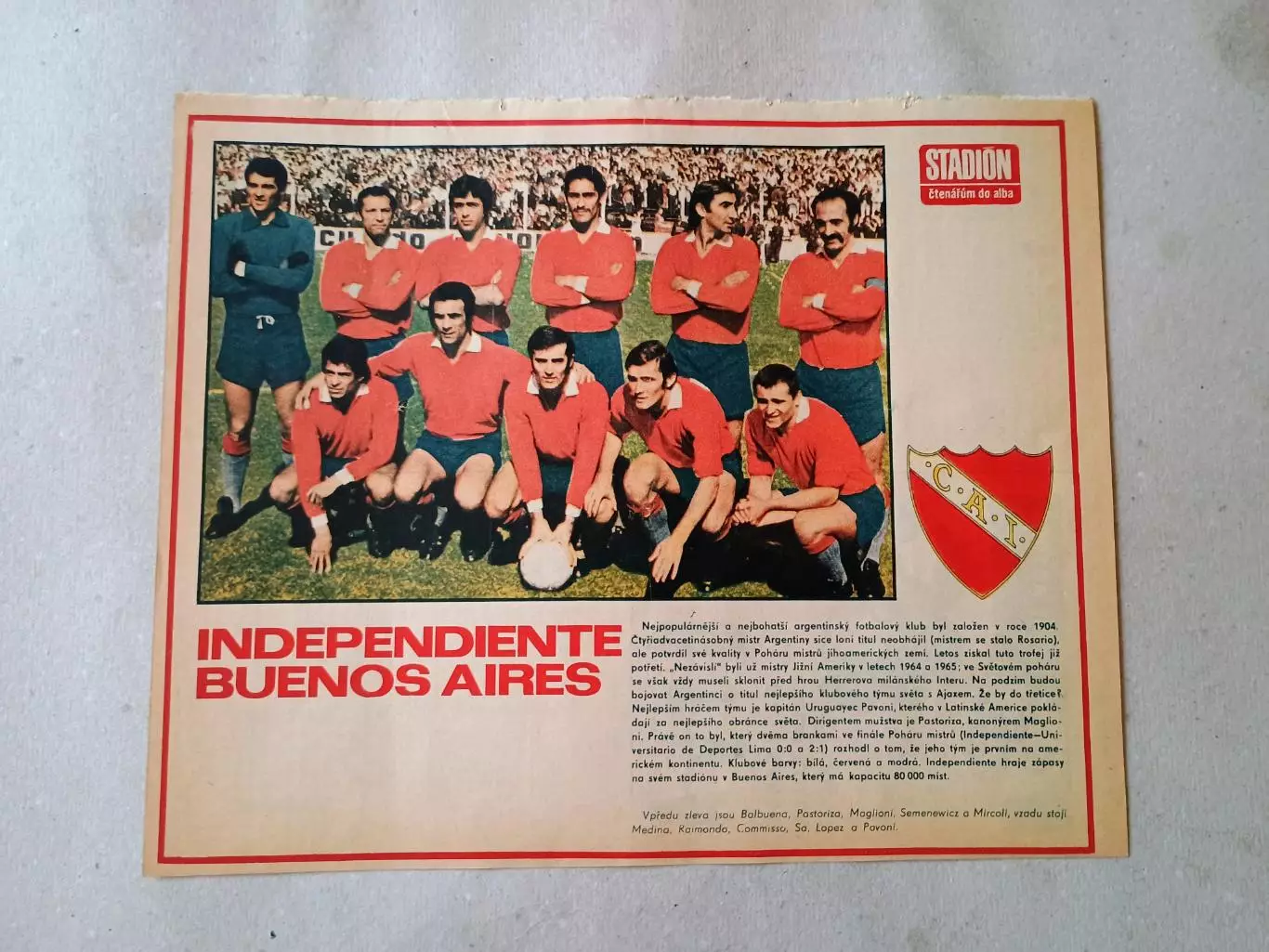 Плакат из журнала Стадион- Independiente 2