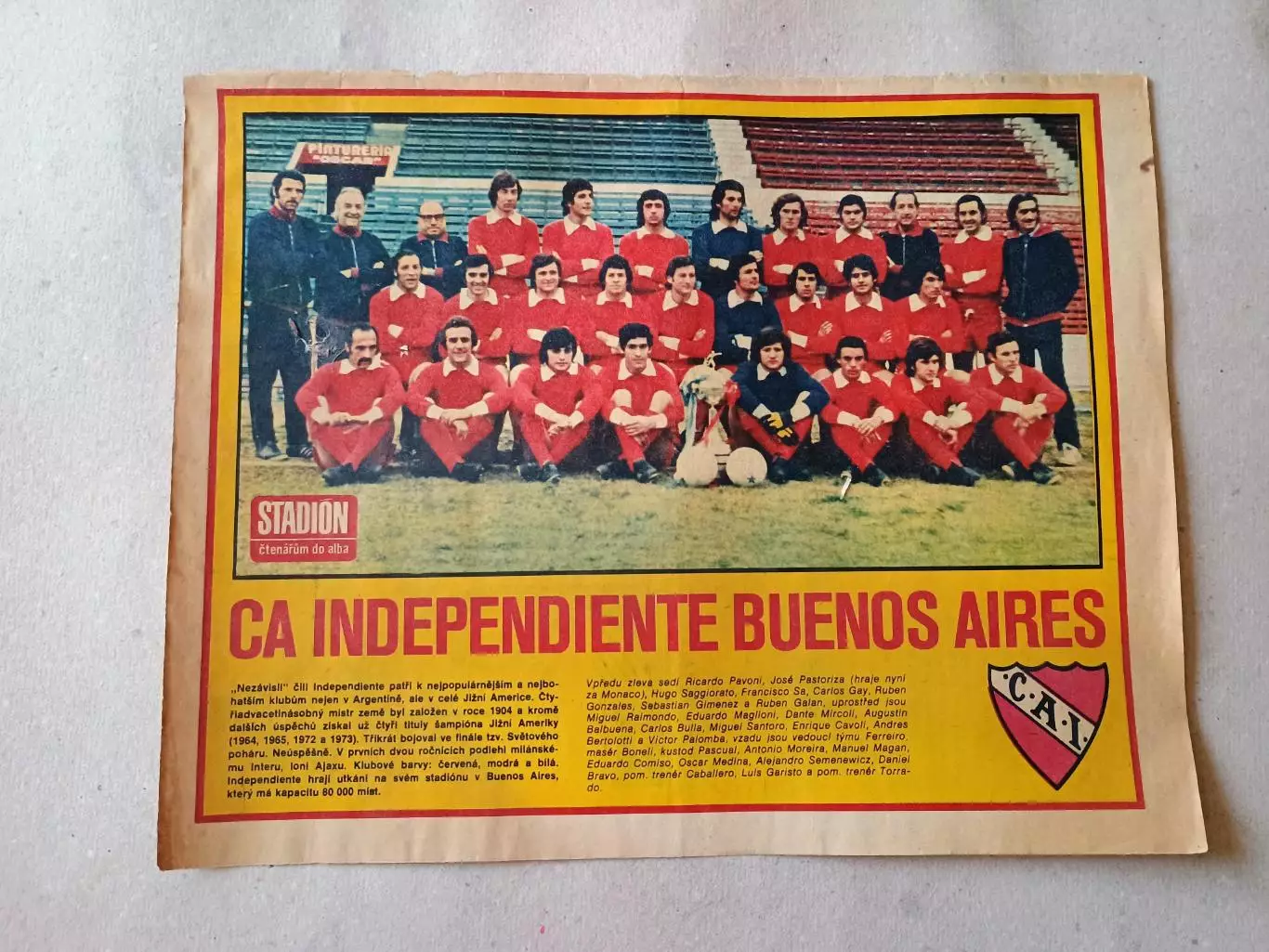 Плакат из журнала Стадион- Independiente 7