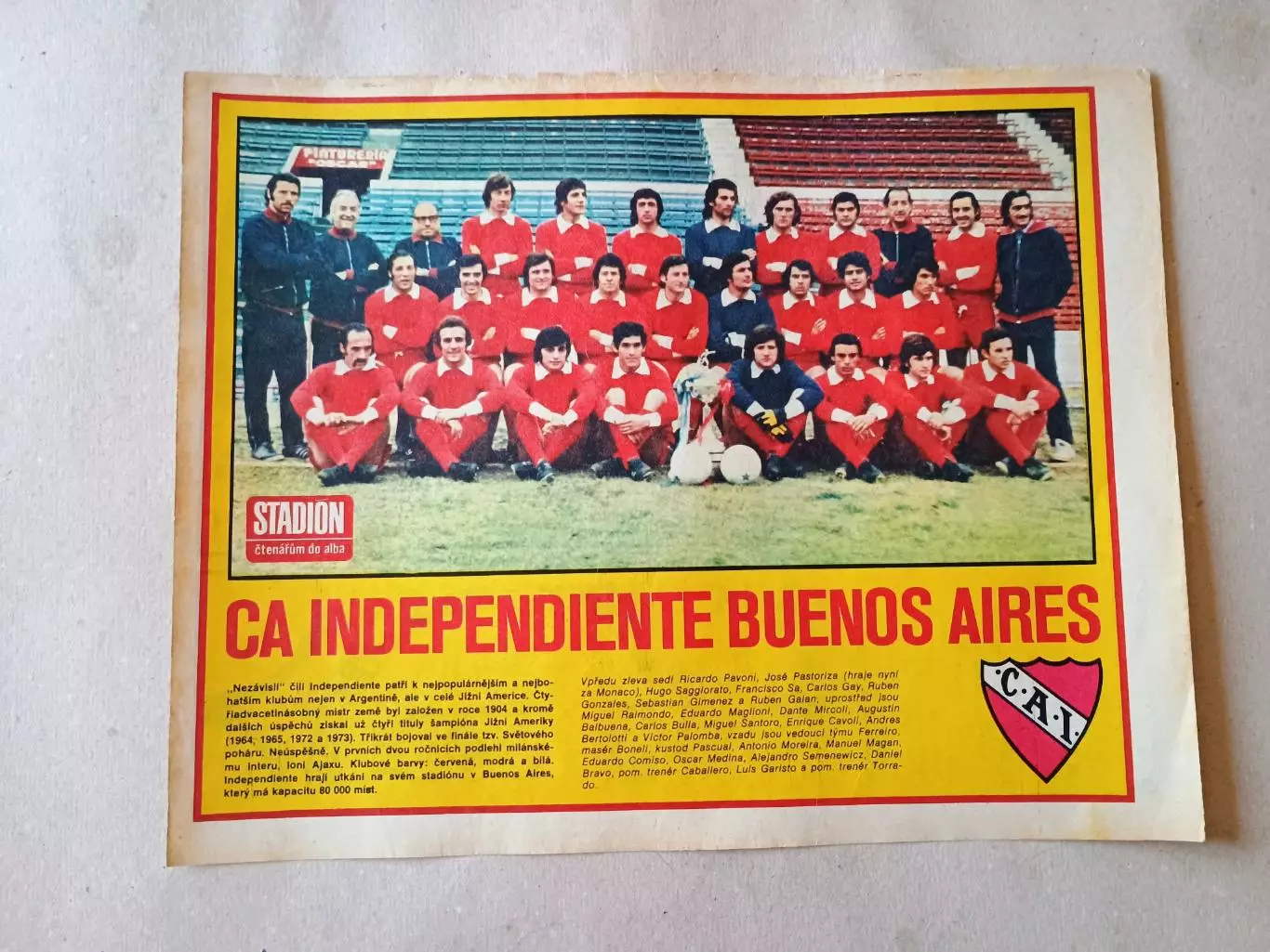 Плакат из журнала Стадион- Independiente 8